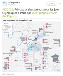 sites prévus pour les JO 2024 à Paris