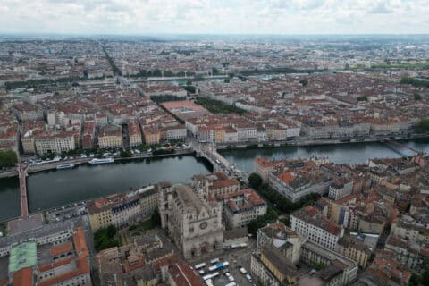 Photographie aérienne de Lyon, France