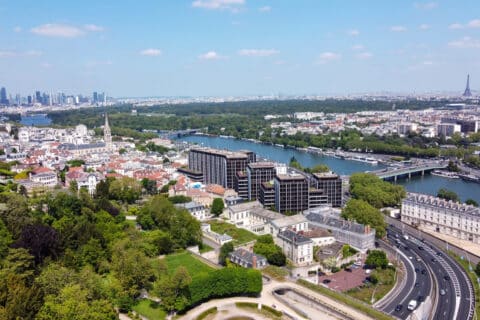 Vue sur Paris et la Seine depuis Boulogne-Billancourt