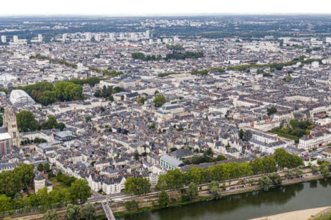 Vue aérienne de la ville de Tours, Val-de-Loire