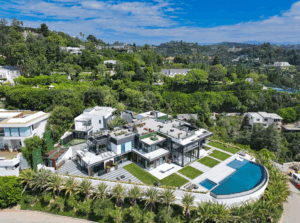 Vue en hauteur du manoir d'Edwin Castro à Los Angeles