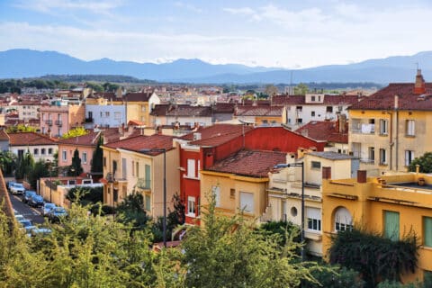 Maisons d'un quartier de la ville de Perpignan