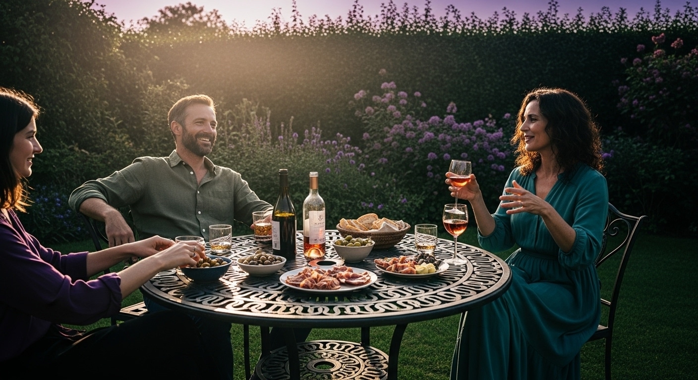 Aménager un coin repas autour de sa table de jardin métallique