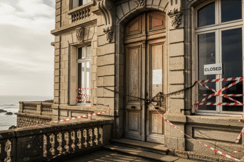 Fermeture urgente de la villa Les Roches Brunes à Dinard après de lourdes dégradations