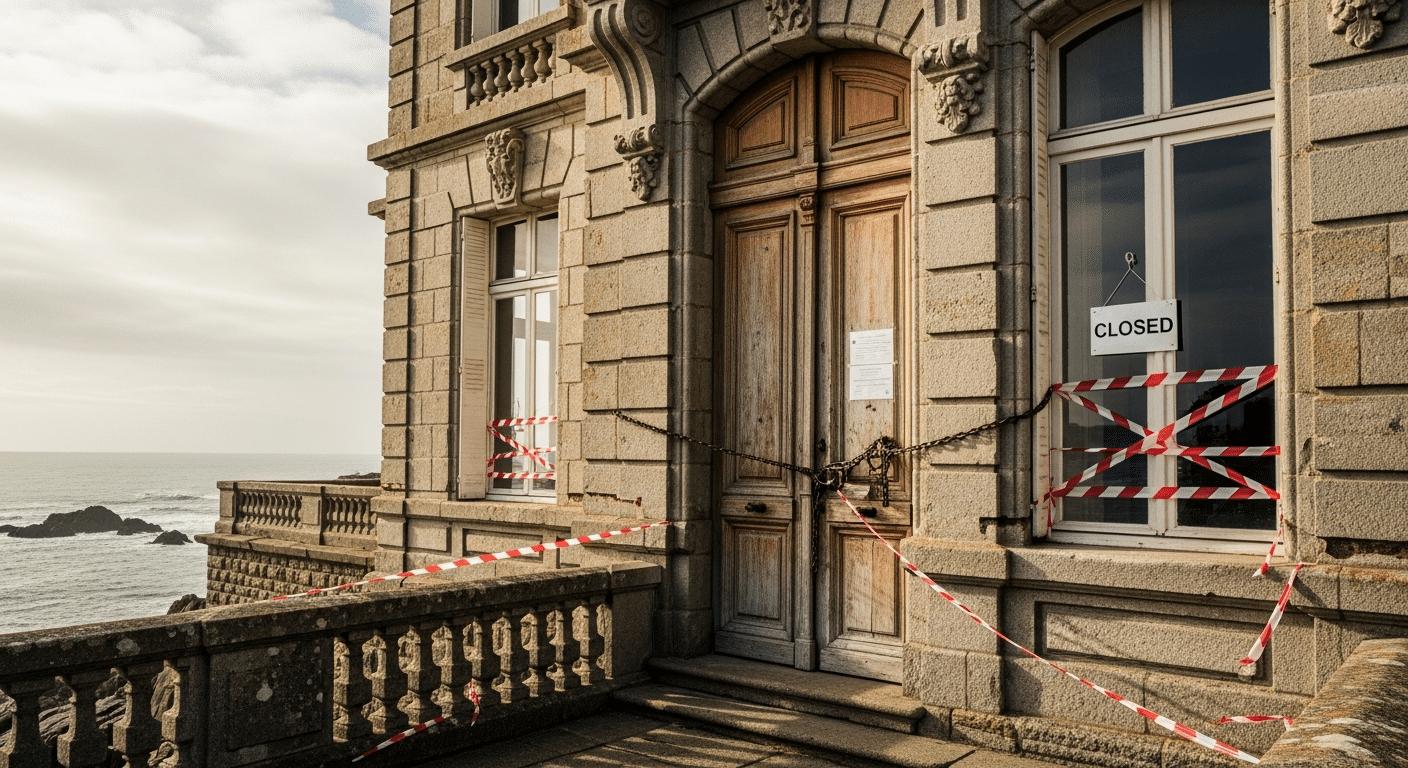 Fermeture urgente de la villa Les Roches Brunes à Dinard après de lourdes dégradations