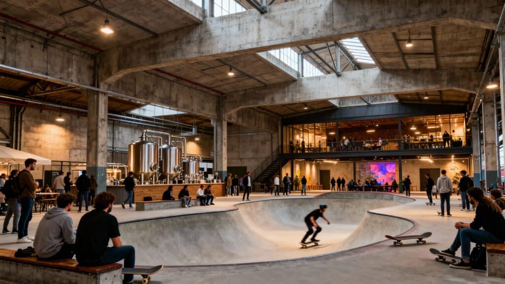 Pau dévoile la réhabilitation du hangar Sernam : brasserie, skatepark et grande halle