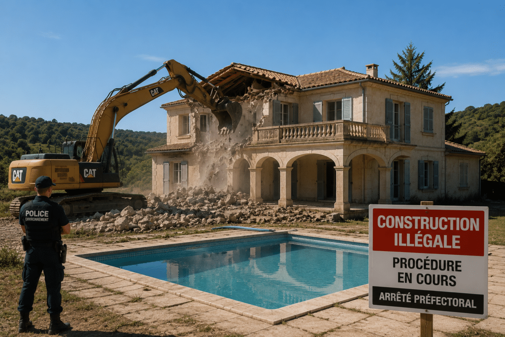 Construction illégale : une maison et sa piscine rasées par l'État après 15 ans de procédure