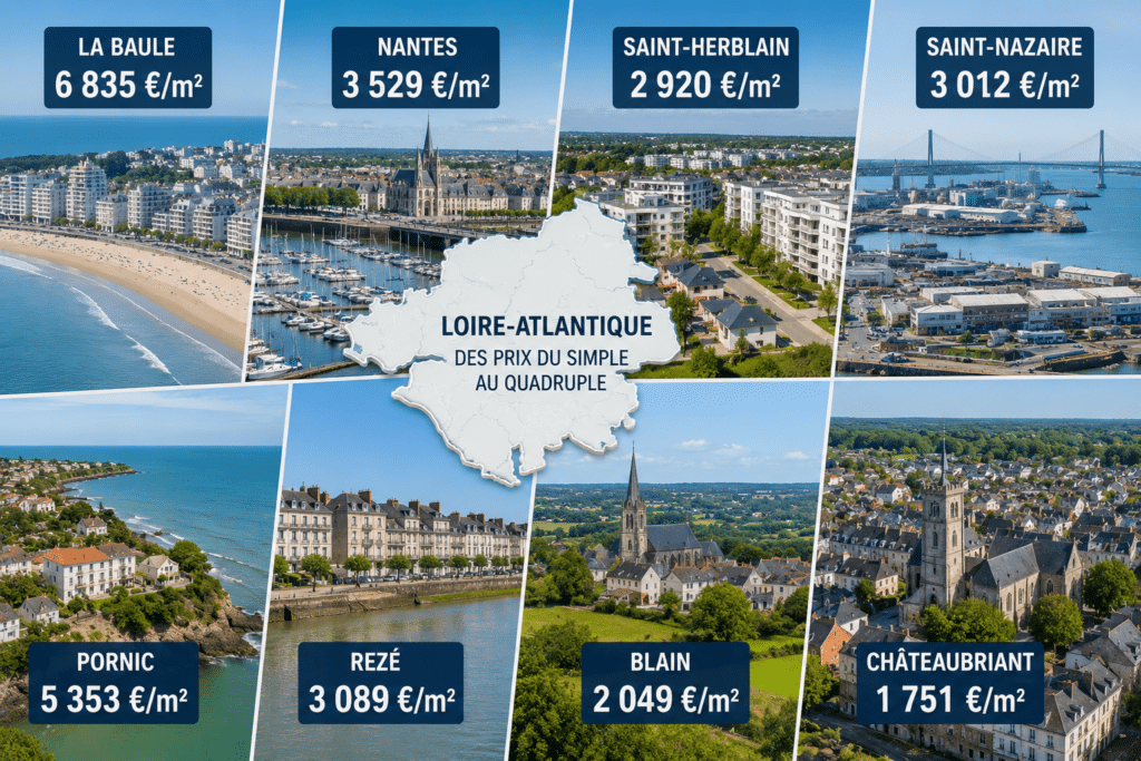 De 1 751 à 6 835 €/m² : l’incroyable écart des prix immobiliers en Loire-Atlantique